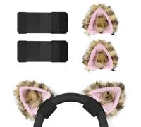 GEEKRIA NOVA Cinghia per Cuffie + Attacco per Orecchie di Gatto Compatibile con Bose, Sony, Skullcandy, Beats, Cuffie Marshall, Facile Installazione Fai da Te, Comodo ed Elegante (Nero/Rosa Leopardo)