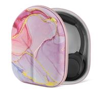 Geekria NOVA Custodia per Cuffie - compatibile con Anker Soundcore Space Q45, Life Q35, Life Q20, Life Q20+ e altro, Borsa rigida di viaggio di sostituzione (Marmo Rosa)