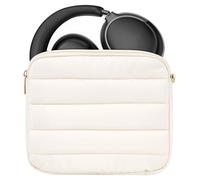 Geekria NOVA - Custodia protettiva da viaggio morbida per cuffie, compatibile con Bose QC Ultra, JBL Tour One M3, Skullcandy Hesh ANC, custodia protettiva da viaggio con vano per cavi (avorio)