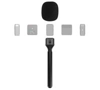 Geekria per creator Adattatore per microfono wireless da intervista, impugnatura Mic GO con paravento, supporto per manico compatibile con DJI MIC 1, MIC 2, Rode Wireless GO II (Nero)