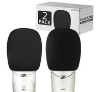 GEEKRIA per Creator Windscreen in Schiuma Compatibile con Sennheiser MK 4, MK 8 antipuffo Microfono, Copertura Microfono, Filtro in Schiuma (Nero/Confezione da 2)