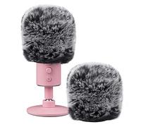 Geekria per Creators Copertura in pelo per Microfono Furry, compatibile con Razer Seiren V2 Pro, V2 X, Seiren X, Seiren Emote, Seiren Elite, Deadcat Wind Cover per Podcast/Streaming (Grigio, 2