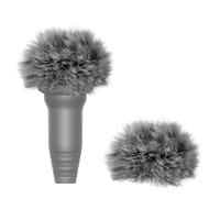 Geekria per Creators Furry Windscreen per microfoni da 0,3'' (8 mm) di diametro, cuffia DeadCat per microfono, copertura in morbida pelliccia, compatibile con Sennheiser ME2 (Grigio/Confezione da 2)