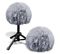 Geekria Per Creators Parabrezza Furry compatibile con Blue Snowball, Snowball Ice Microphone, Mic DeadCat copertura antivento, Windbuster (Grigio/Confezione da 2 pezzi)