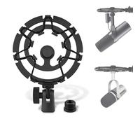 Geekria per Creators Supporto anti-vibrazioni per microfono compatibile con Shure MV7, MV7+, SM7B, MV7X, adattatore sospensione (Nero)