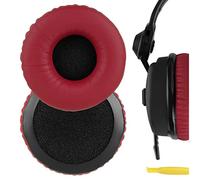 GEEKRIA QuickFit Cuscinetti auricolari di ricambio in pelle proteica per cuffie Sennheiser HD25, HD25SP, HD25 Lite, HD25 Plus, HD25 Limited 75th Anniversary Edition, cuscinetti auricolari (rosso)
