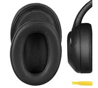 Geekria QuickFit Protein - Cuscinetti auricolari in pelle per cuffie S0NY WH-XB900N, cuscinetti di ricambio per auricolari, cuscinetti per la riparazione delle orecchie, colore nero