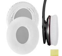 Geekria QuickFit Protein Leather Ear Pads for by Solo HD On-Ear Cuffie, Cuscinetto Orecchio di Ricambio/Auricolari/Copri-Orecchio, Parti di Riparazione Auricolari per Auricolari (Bianco)