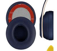 GEEKRIA QuickFit Protein Leather Ear Pads for Solo3, Solo 3.0, Solo2 Wireless On-Ear Headphones Replacement Earpads/Ear Cushion/Ear Cups, Headset Ear Cover Repair Parts (Club Navy)