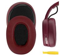 GEEKRIA QuickFit Protein PU cuscinetti auricolari per cuffie wireless Skullcandy Crusher Wireless Over-Ear Headphone, Crusher ANC cancellazione del rumore senza fili, di ricambio (rosso intenso)