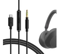 GEEKRIA QuickFit USB-C Digital to Audio Cable with Mic Replacement for Sony MDR-1000X XB950BT WH1000XM2 /- Type-C Replacement Stereo Cord with Microphone and Volume Control (Black, 5.6ft)