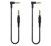 GEEKRIA QuickFit VR Cavo audio compatibile con Oculus Quest 2, HTC Virtual Reality Headset, cavo da 3,5 mm maschio a 3,5 mm maschio, cavo di ricambio TRS e TRS per cuffie (2 Pack/1FT)