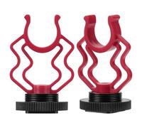 Geekria Supporto antiurto per microfono video Shotgun RODE VideoMicro, Movo VXR10 (rosso, confezione da 2)