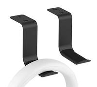 Geekria Supporto da parete per cuffie, in alluminio, con gancio per cuffie da gioco, supporto da parete per cuffie sotto la scrivania, per tutte le dimensioni (2 pezzi/Z/nero)