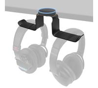 GEEKRIA Supporto doppio per cuffie magnetico, gancio per cuffie in alluminio con magnete potente, appendi cuffie da scrivania, gommino antiscivolo, per 2 cuffie, gaming & ufficio (Nero)