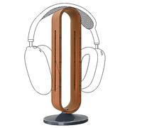 GEEKRIA Supporto in legno in lega di alluminio per cuffie over-ear supporto per cuffie da gioco, supporto per display da scrivania con base pesante solida compatibile con Sony, Bose, Shure