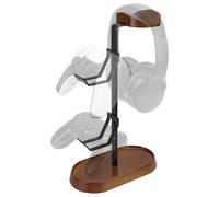 GEEKRIA Supporto per cuffie 2 in 1 e supporto per controller da gioco, gancio in legno e alluminio per PS5/PS4, Xbox One, Nintendo Switch, compatibile con Sennheiser, Bose, Beats, Razer, HyperX, Sony
