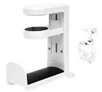 GEEKRIA Supporto per cuffie da gioco per PC, supporto da tavolo per cuffie con rotazione a 360° regolabile, compatibile con Bose, Sony, AKG, JBL, Sennheiser, B&O (bianco)