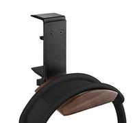 Geekria Supporto per cuffie in legno compatibile con Apple AirPods Max, Sony WH-1000XM6, gancio per cuffie, supporto per auricolari, clip da scrivania in alluminio a doppio scopo con supporto in noce