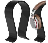 GEEKRIA Supporto per cuffie Omega in acrilico per cuffie over-ear, supporto per headset gaming, appendino da scrivania compatibile con Sony, AKG, Sennheiser, JVC, Philips, Bang & Olufsen (Nero)