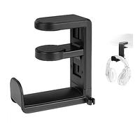 GEEKRIA Supporto per cuffie sotto scrivania, gancio per gaming headset con rotazione 360°, supporto regolabile compatibile con Bose Sony AKG JBL Sennheiser B&O (Nero)