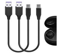 GEEKRIA Tipo-C Auricolari Cavo di Ricarica Rapida Intrecciato Compatibile con JVC HAAE5TB HAA9TW HAZ55TW HAET45TP Caricatore USB a USB-C Cavo di Ricarica Corto di Ricambio (30 cm 2 Pezzi)