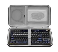 GEEKRIA TKL - Custodia rigida per tastiera, compatibile con 8BitDo Retro 87, RK Royal KLUDGE M87, Keychron V3 Max TKL, borsa da viaggio per tastiera da gioco a 87 tasti e mouse combo (grigio scuro)