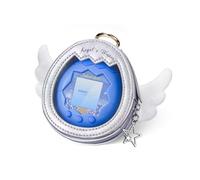 GeekShare Borsa portaoggetti compatibile con Tamagotchi Paradise, design bianco argento chiusura a cerniera con cinturino da polso custodia protettiva per animali virtuali - Angel Whisper