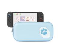 GeekShare Custodia portatile compatibile con Switch 2 (2025), Borsa rigida con 12 slot per schede di gioco, Custodia da viaggio Cat Paw per console Switch 2 e accessori, Blu