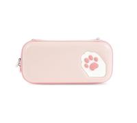 GeekShare Custodia portatile per Switch 2 (2025), Borsa rigida con 12 slot per schede di gioco, Custodia da viaggio a forma di zampa di gatto per console Switch 2 e accessori, Rosa