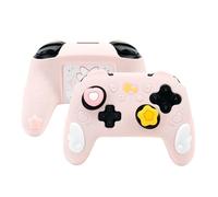 GeekShare Custodia protettiva per controller Nintendo Switch Pro, in morbido silicone, antiscivolo, con 2 tappi per impugnatura per pollice e 1 adesivo, serie Star Wings