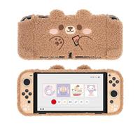 GeekShare Graziosa custodia protettiva in peluche compatibile con switch OLED console e - Custodia antiurto et antigraffio per switch OLED - Orso peluche
