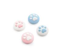 GeekShare Impugnature per pollice a forma di zampa di gatto compatibili con console di gioco Switch 2, tappi di copertura in silicone antiscivolo per Switch 2025, 4 pezzi - Rosa Blu