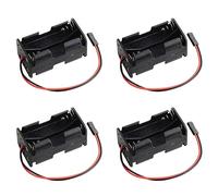 Geekstory 4 celle 6 V AA Portabatteria con connettore JR, custodia per RC Servo Tester fai da te (confezione da 4)