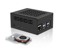 Geekworm Raspberry Pi 5 Case with Active Cooler Support Top PCIe M.2 NVMe Adapter X1001 / X1004 / X1003 / X1012 / X1015 / X1000 / M901 / M300 (P579-H500)