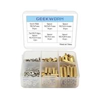 Geekworm Raspberry Pi - Set di 124 distanziatori esagonali in ottone + dadi + viti con custodia per Raspberry Pi 4/3 modello B+(Plus)/3B/Zero W