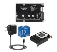 Geekworm X1002 PCIe to NVMe Shield with Active Cooler and Power Adapter for Raspberry Pi 5