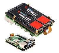 Geekworm X1005 Dual NVMe M.2 SSD Shield Bottom-Mount HAT for Raspberry Pi 5
