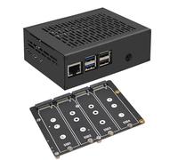 Geekworm X1011 PCIe to 4PCS M2 NVMe SSD Shield with Metal Case for Raspberry Pi 5
