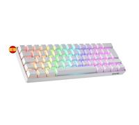 Geeky GK61 60% | Hot Swappable Tastiera da Gioco Meccanica | 62 Tasti Multi Colore RGB LED Retroilluminati per Gaming su PC/Mac | ISO ES Tastiera Spagnola + LATAM (Bianco, Mechanical Red)