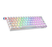 Geeky GK61 60% | Hot Swappable Tastiera da Gioco Meccanica | 62 Tasti Multi Colore RGB LED Retroilluminati per Gaming su PC/Mac | ISO FR AZERTY Tastiera Francese (Bianco, Mechanical Speed Yellow)