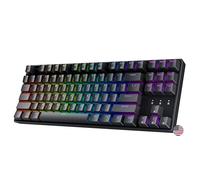 Geeky GK80 Tenkeyless, tastiera meccanica da gioco, 87 tasti, retroilluminazione a LED RGB multicolore per PC/Mac Gamer, layout americano ANSI, nero, blu meccanico