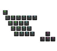 Geeky Set di copritasti gommati, traslucido, ABS + TPR, profilo OEM per tastiera meccanica da gioco (nero, 23 tasti)