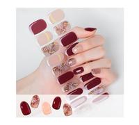 Geeli Nails, Geeli House Nails, 20 Pieces Geeli Nails Kit, Semi Cured Gel Nail Strips Nude, Glitter, Waterproof And Long Lasting Gel Patch (066)