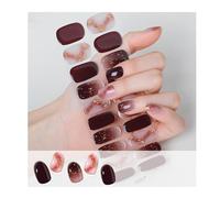 Geeli Nails, Geeli House Nails, 20 Pieces Geeli Nails Kit, Semi Cured Gel Nail Strips Nude, Glitter, Waterproof And Long Lasting Gel Patch (067)