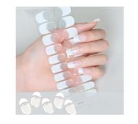 Geeli Nails, Geeli House Nails, 20 Pieces Geeli Nails Kit, Semi Cured Gel Nail Strips Nude, Glitter, Waterproof And Long Lasting Gel Patch (089)