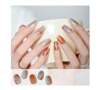 Geeli Nails, Geeli House Nails, 20 Pieces Geeli Nails Kit, Semi Cured Gel Nail Strips Nude, Glitter, Waterproof And Long Lasting Gel Patch (099)