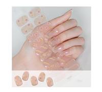Geeli Nails, Geeli House Nails, 20 Pieces Geeli Nails Kit, Semi Cured Gel Nail Strips Nude, Glitter, Waterproof And Long Lasting Gel Patch (098)