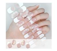Geeli Nails, Geeli House Nails, 20 Pieces Geeli Nails Kit, Semi Cured Gel Nail Strips Nude, Glitter, Waterproof And Long Lasting Gel Patch (093)