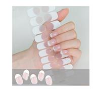 Geeli Nails, Geeli House Nails, 20 Pieces Geeli Nails Kit, Semi Cured Gel Nail Strips Nude, Glitter, Waterproof And Long Lasting Gel Patch (070)